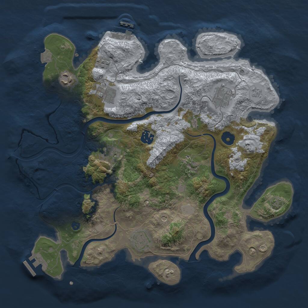 Rust Map: Procedural Map, Size: 3500, Seed: 797897764, 14 Monuments