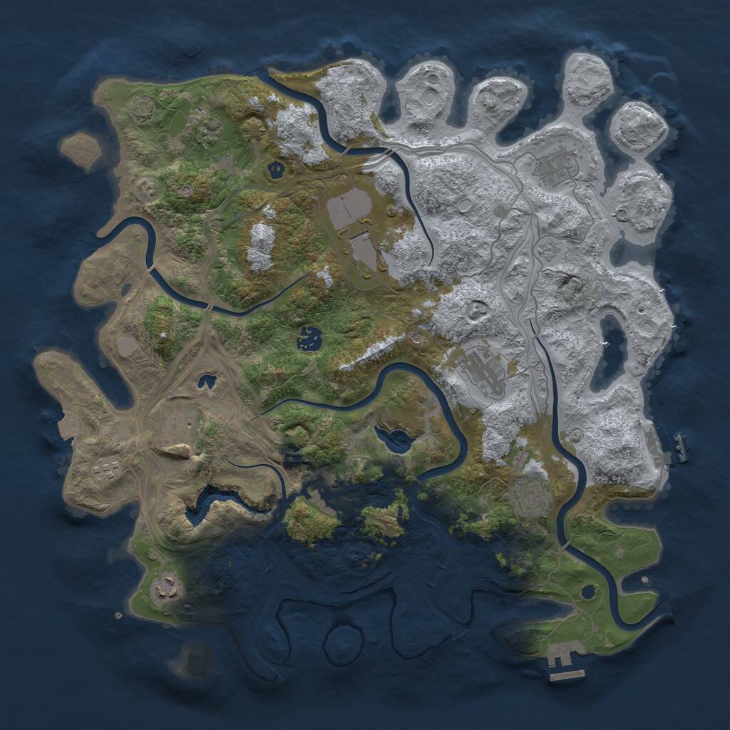Rust Map: Procedural Map, Size: 4250, Seed: 678163499, 16 Monuments