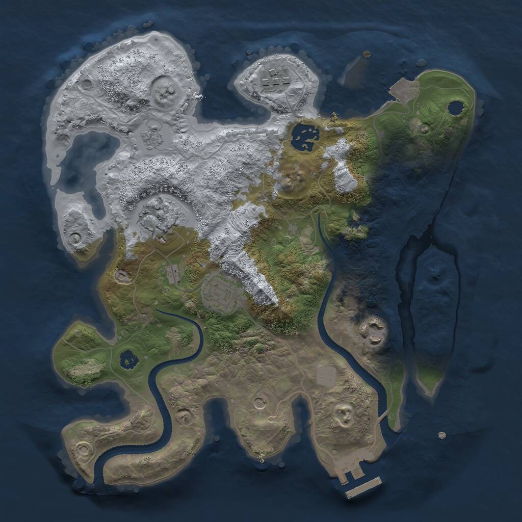 Rust Map: Procedural Map, Size: 2800, Seed: 31945932, 9 Monuments