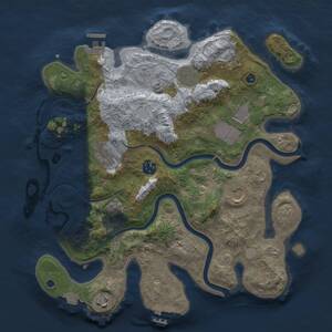 Thumbnail Rust Map: Procedural Map, Size: 3500, Seed: 720136410, 14 Monuments