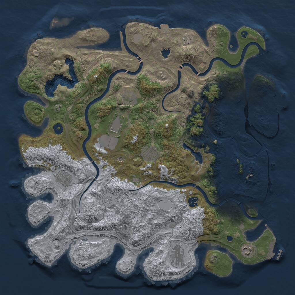Rust Map: Procedural Map, Size: 4250, Seed: 772065526, 14 Monuments