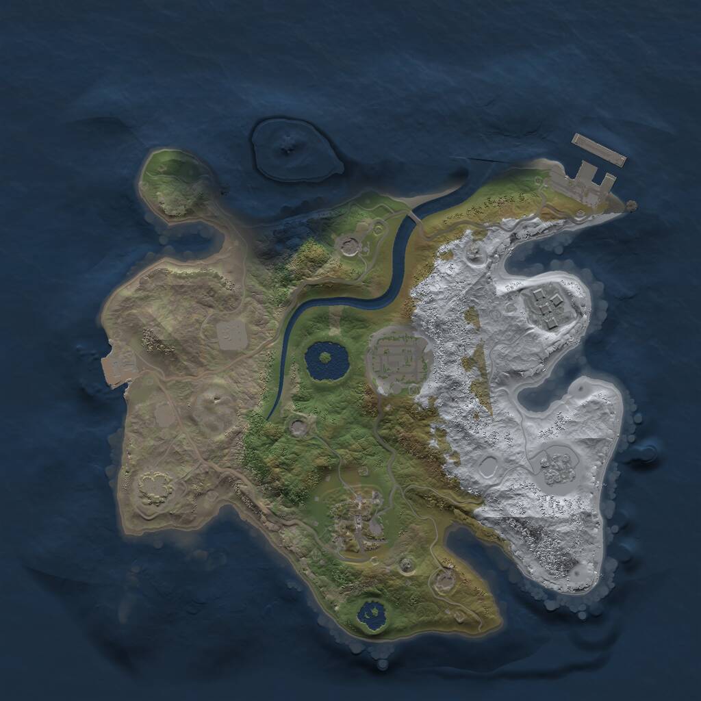 Rust Map: Procedural Map, Size: 2500, Seed: 800, 8 Monuments