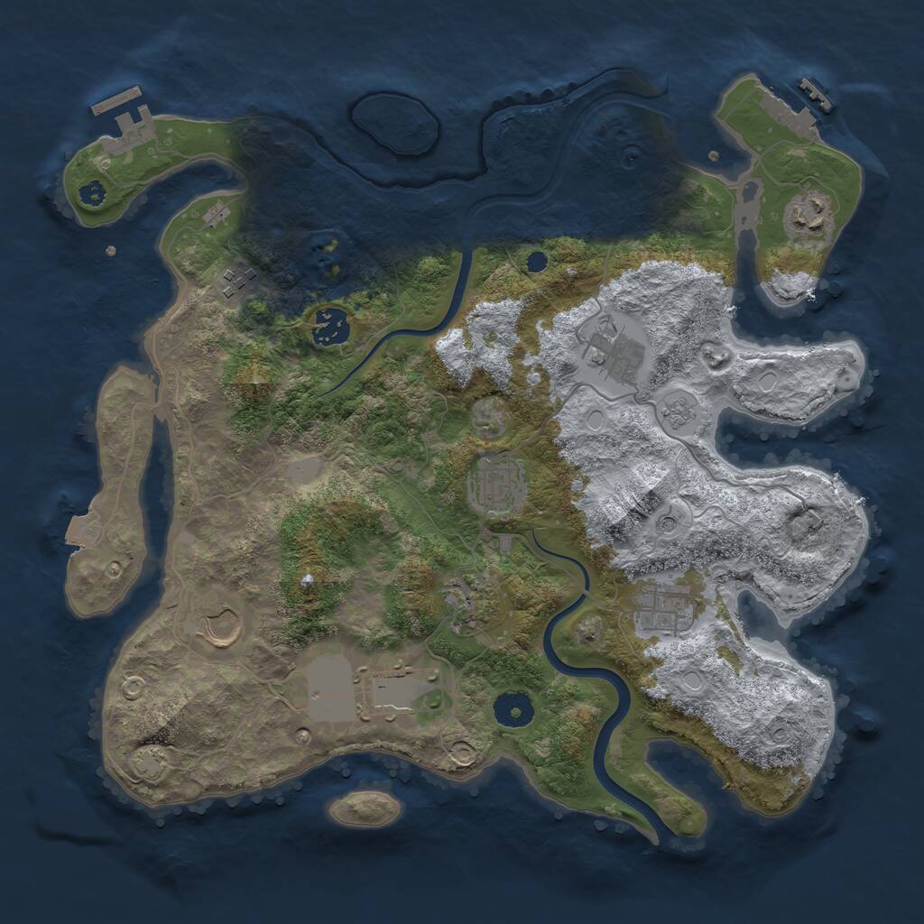 Rust Map: Procedural Map, Size: 3600, Seed: 1241859, 15 Monuments