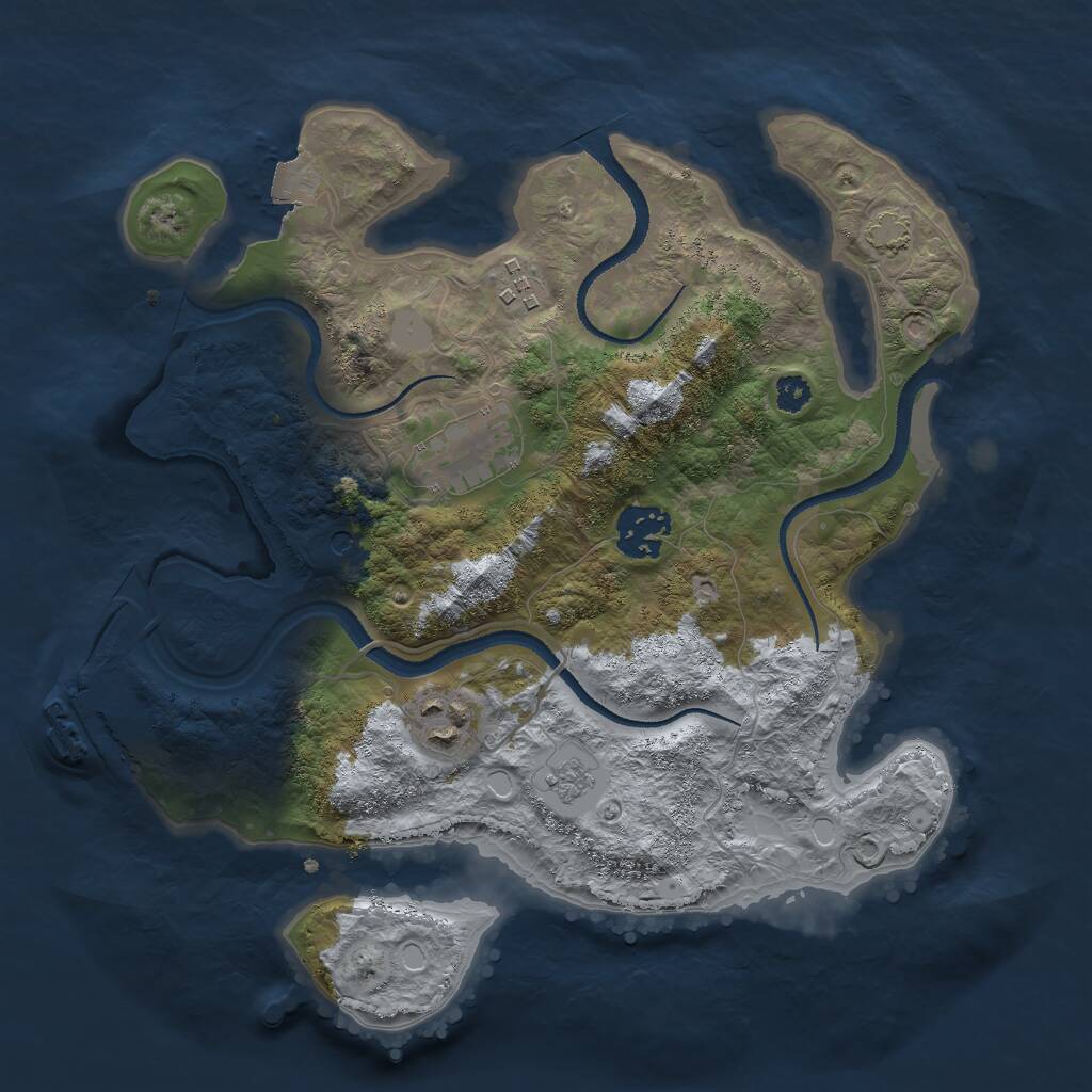 Rust Map: Procedural Map, Size: 3000, Seed: 31256, 9 Monuments