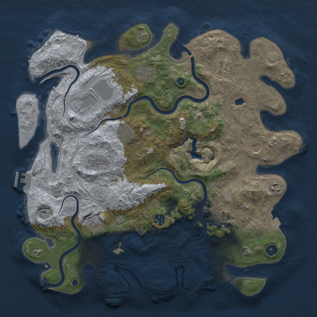Rust Map: Procedural Map, Size: 4250, Seed: 827363968, 16 Monuments