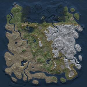 Thumbnail Rust Map: Procedural Map, Size: 5000, Seed: 632058965, 17 Monuments