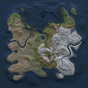 Thumbnail Rust Map: Procedural Map, Size: 3250, Seed: 1650784260, 11 Monuments