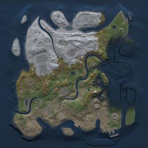 Thumbnail Rust Map: Procedural Map, Size: 3500, Seed: 838430957, 13 Monuments