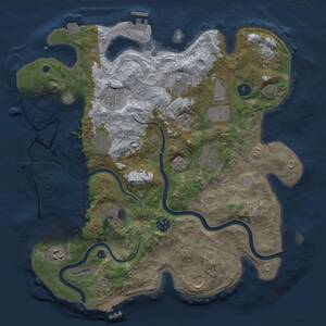 Thumbnail Rust Map: Procedural Map, Size: 3800, Seed: 682856042, 17 Monuments