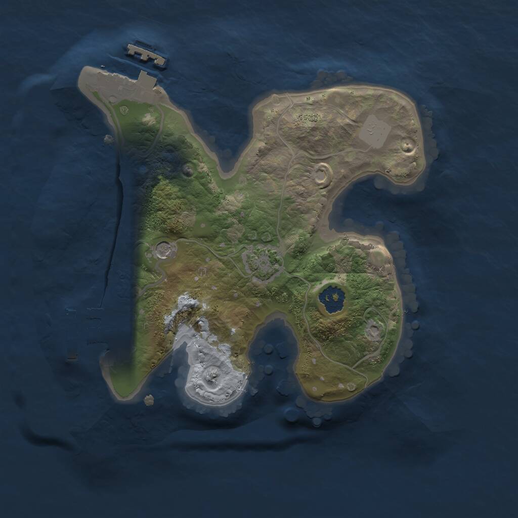 Rust Map: Procedural Map, Size: 2000, Seed: 1374555398, 5 Monuments