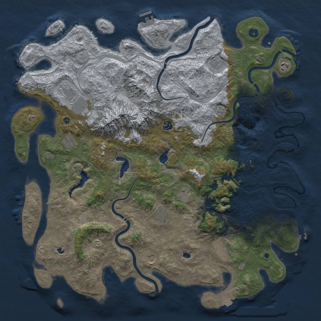 Rust Map: Procedural Map, Size: 5050, Seed: 7112013, 16 Monuments