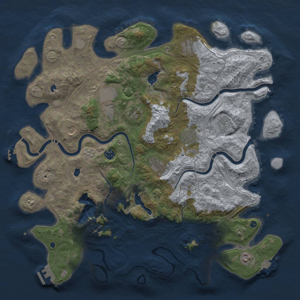 Rust Map: Procedural Map, Size: 4500, Seed: 1658612298, 16 Monuments
