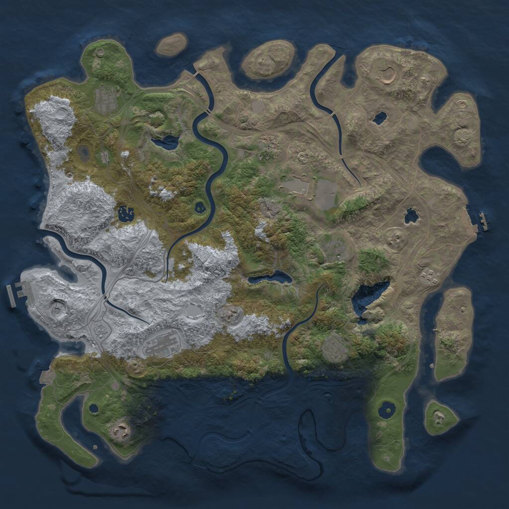 Rust Map: Procedural Map, Size: 4500, Seed: 1614815522, 16 Monuments