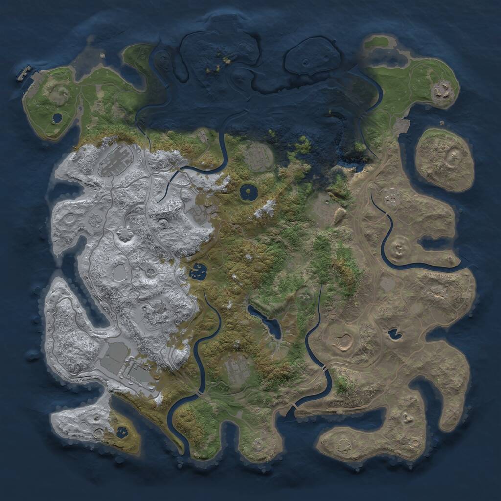 Rust Map: Procedural Map, Size: 4300, Seed: 16224, 17 Monuments