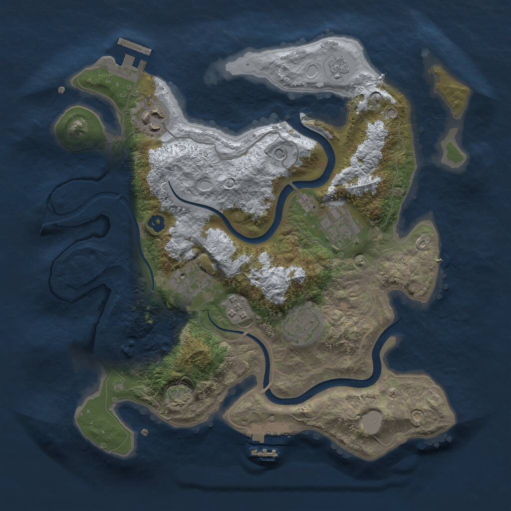 Rust Map: Procedural Map, Size: 3000, Seed: 1521141021, 11 Monuments