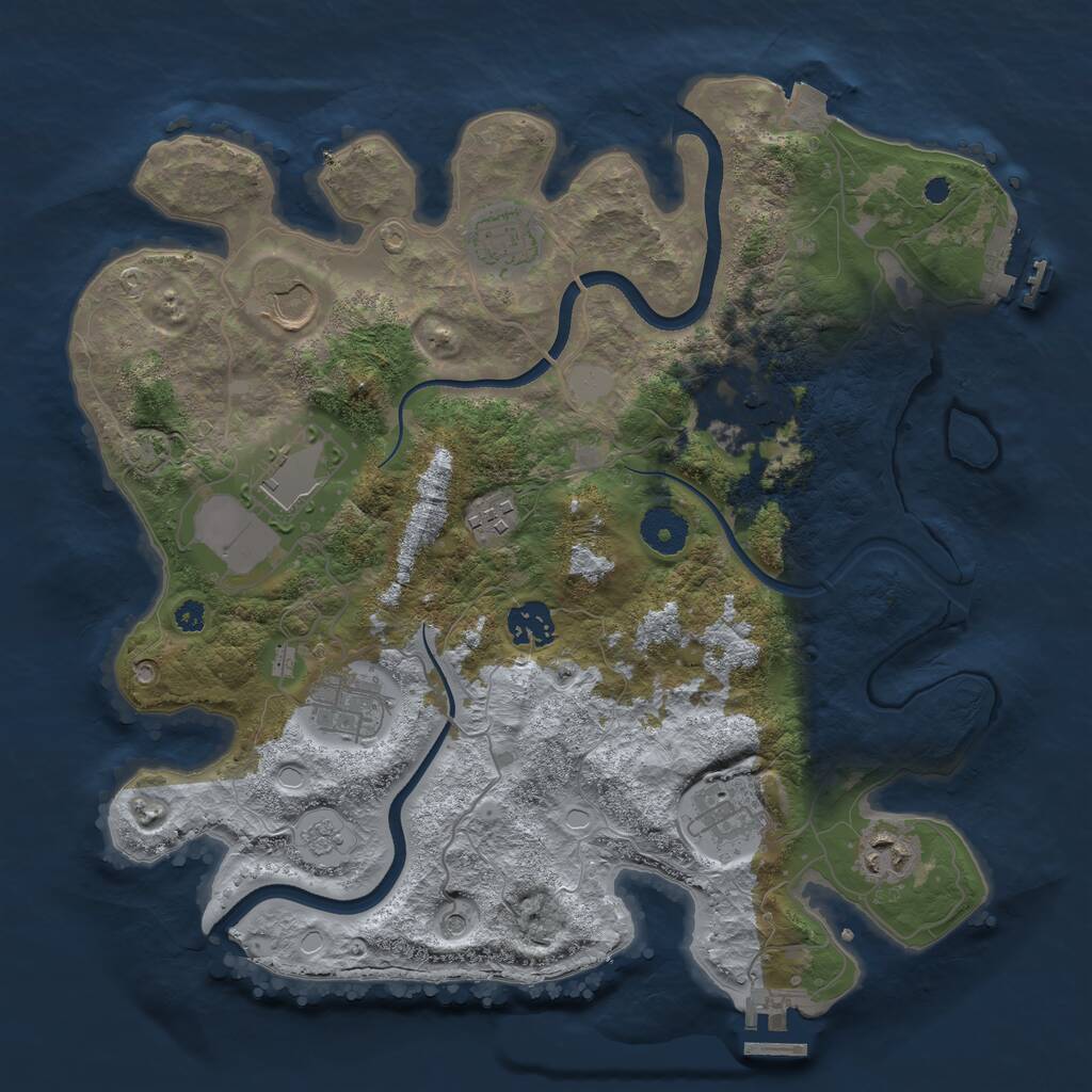 Rust Map: Procedural Map, Size: 3500, Seed: 288754197, 15 Monuments