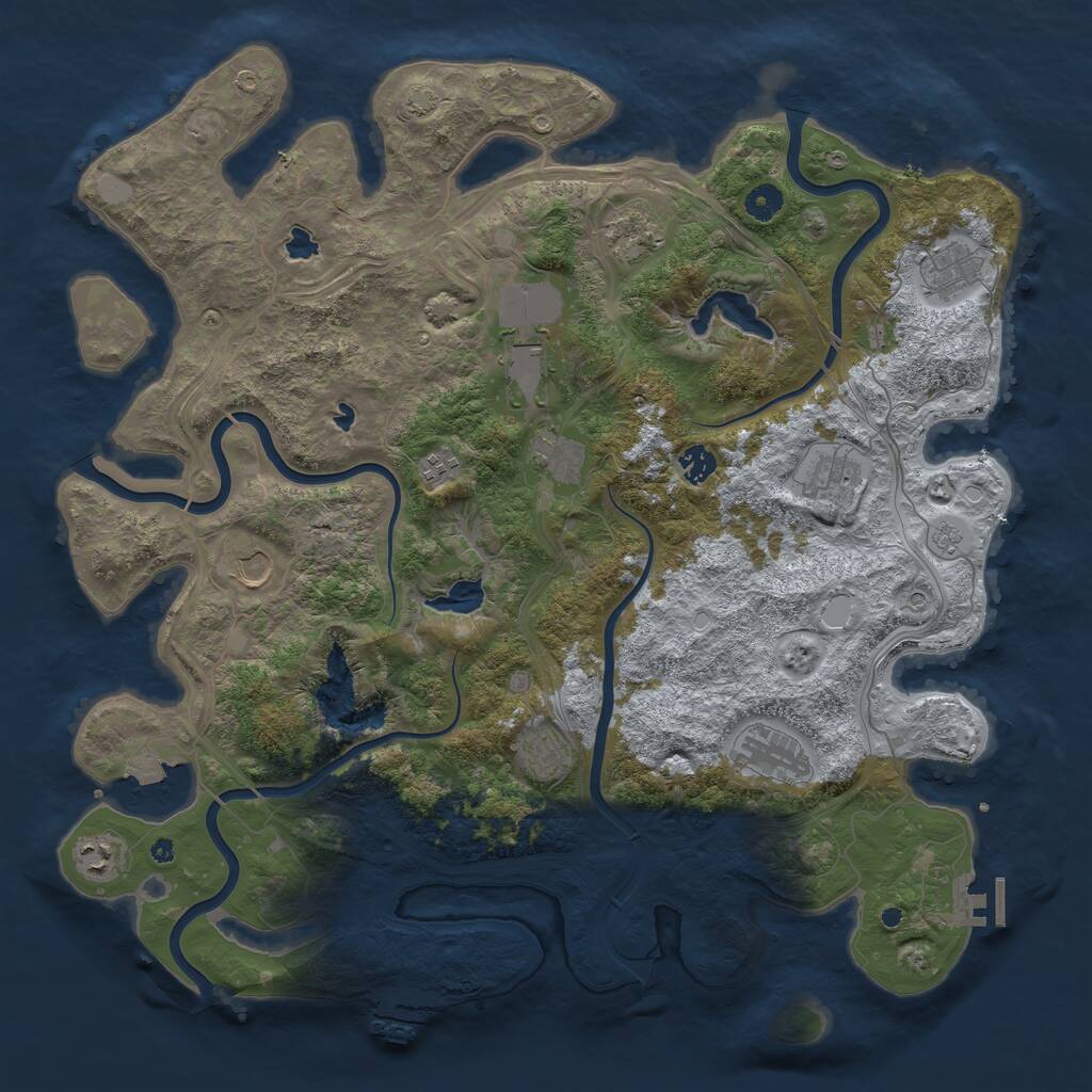 Rust Map: Procedural Map, Size: 4500, Seed: 13717, 17 Monuments