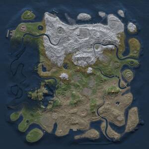 Thumbnail Rust Map: Procedural Map, Size: 4300, Seed: 766, 15 Monuments