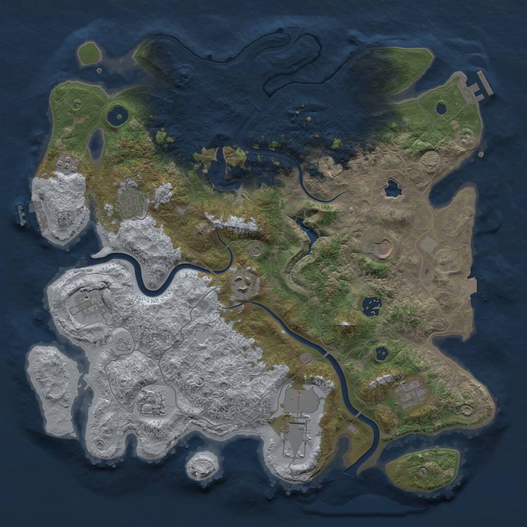 Rust Map: Procedural Map, Size: 4000, Seed: 1700, 15 Monuments