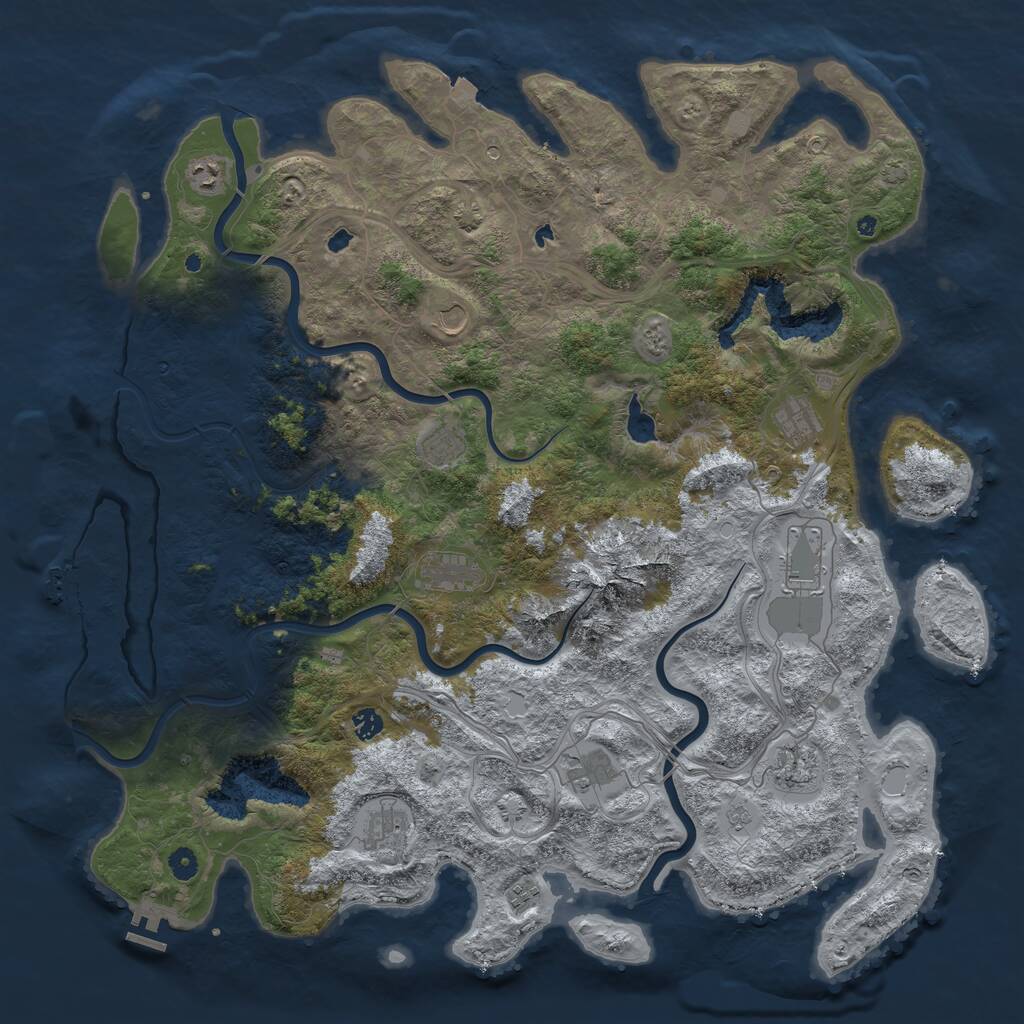 Rust Map: Procedural Map, Size: 5000, Seed: 1380007166, 17 Monuments