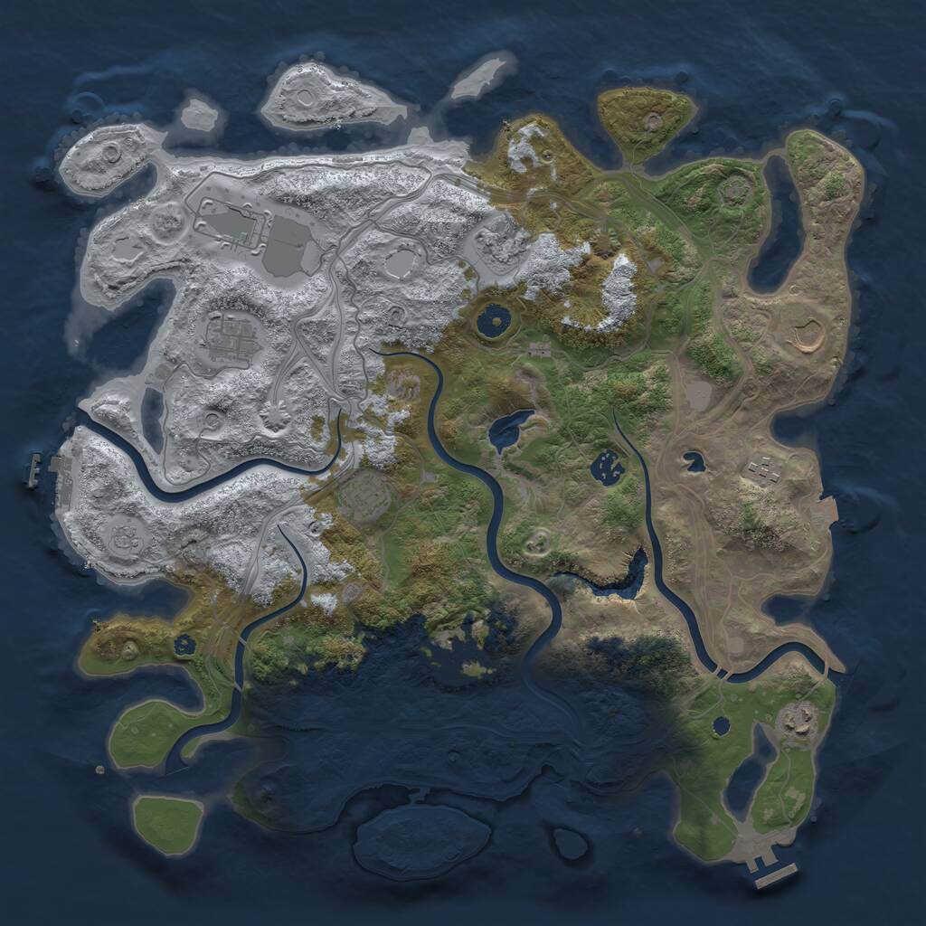 Rust Map: Procedural Map, Size: 4250, Seed: 522321284, 15 Monuments