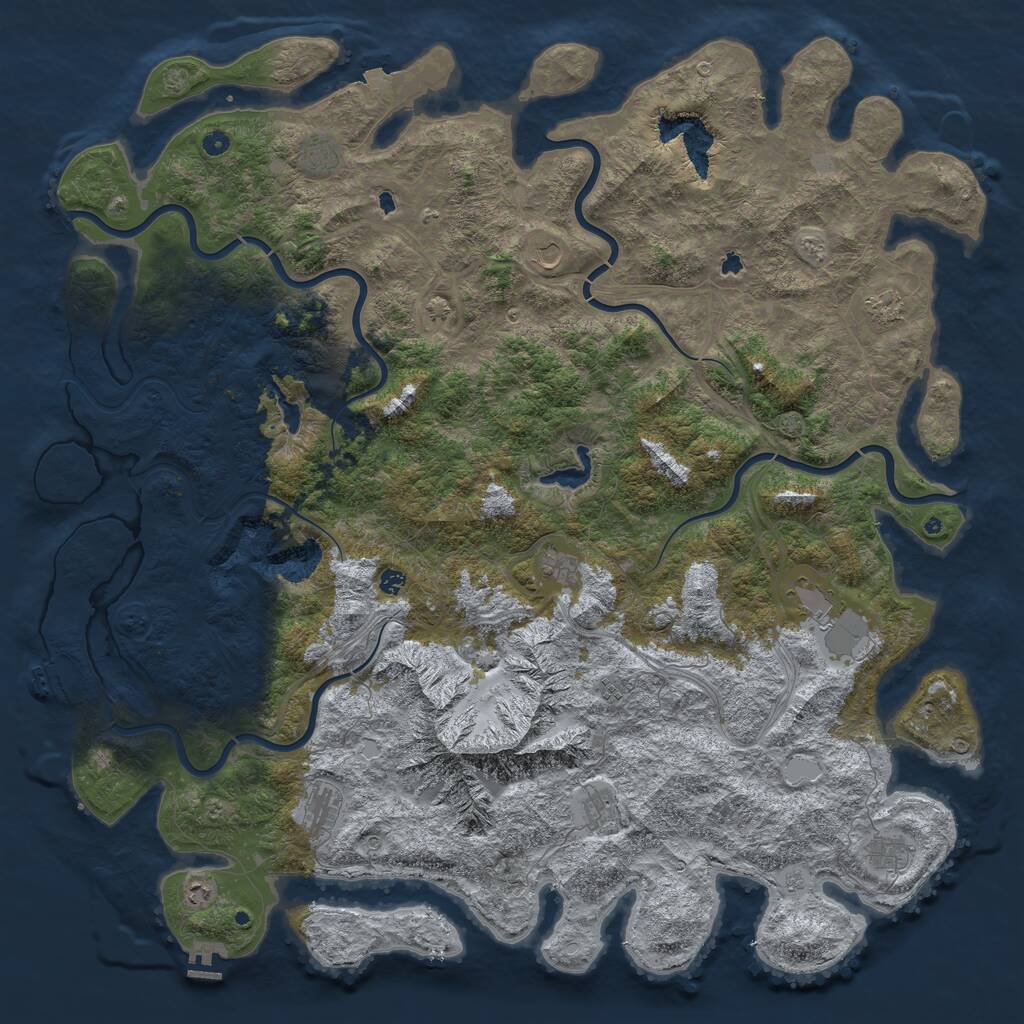 Rust Map: Procedural Map, Size: 6000, Seed: 20250928, 17 Monuments