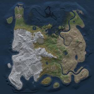Thumbnail Rust Map: Procedural Map, Size: 3700, Seed: 2064416874, 16 Monuments