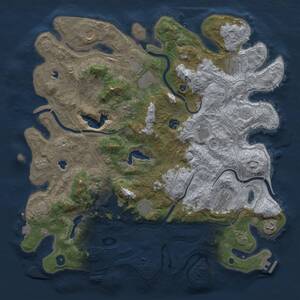 Thumbnail Rust Map: Procedural Map, Size: 4500, Seed: 839846580, 17 Monuments