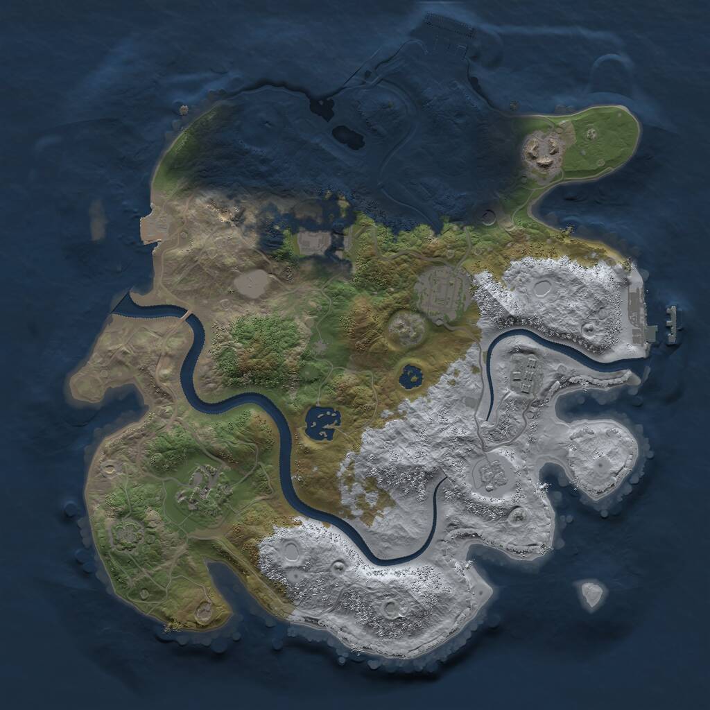 Rust Map: Procedural Map, Size: 3000, Seed: 2074196, 12 Monuments