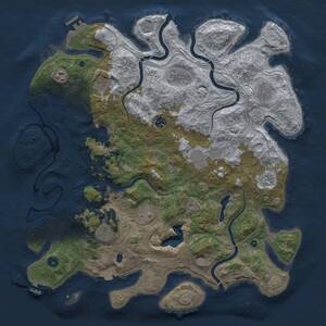 Thumbnail Rust Map: Procedural Map, Size: 4500, Seed: 805790175, 16 Monuments