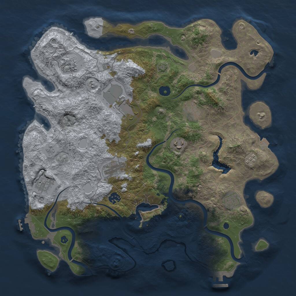 Rust Map: Procedural Map, Size: 4000, Seed: 499103356, 15 Monuments