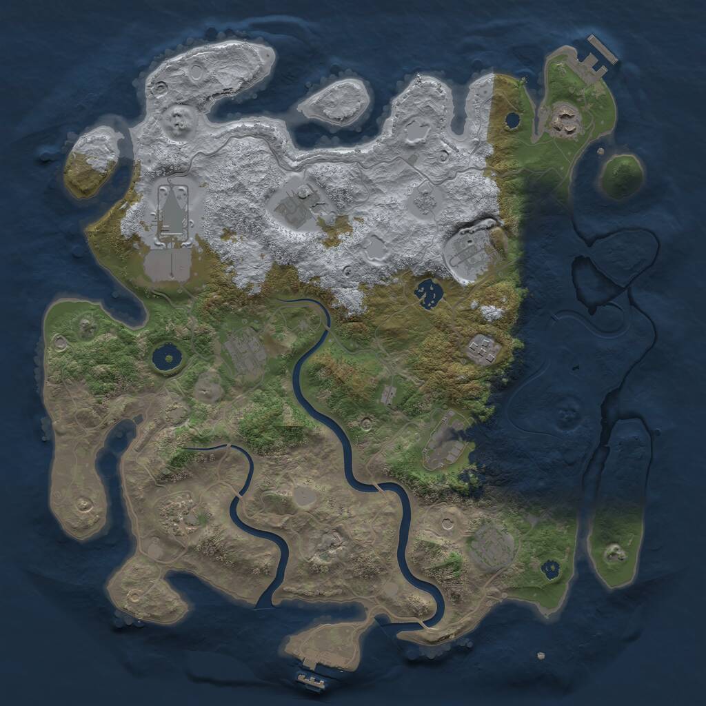 Rust Map: Procedural Map, Size: 3850, Seed: 1978042880, 16 Monuments
