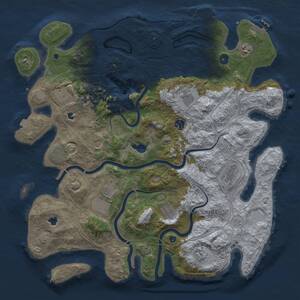 Thumbnail Rust Map: Procedural Map, Size: 4500, Seed: 388497078, 17 Monuments