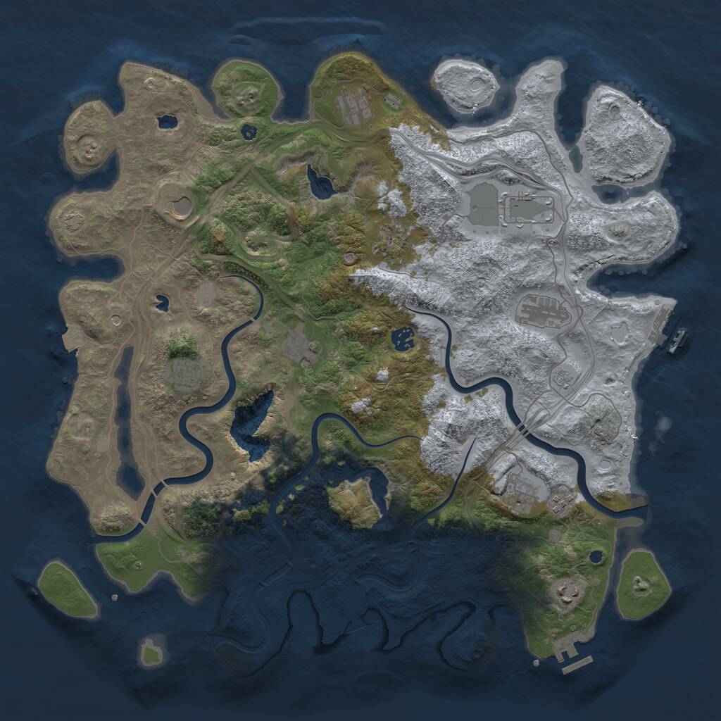 Rust Map: Procedural Map, Size: 4500, Seed: 198178831, 17 Monuments