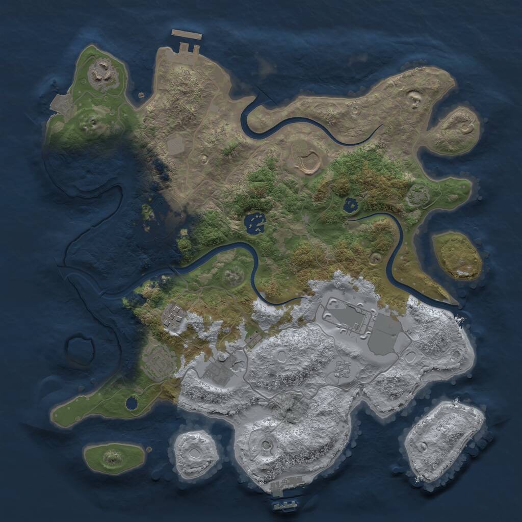 Rust Map: Procedural Map, Size: 3500, Seed: 4920251, 14 Monuments