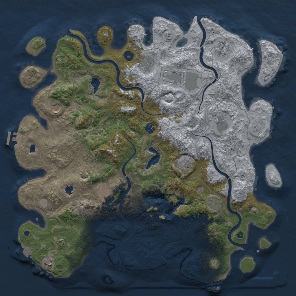 Rust Map: Procedural Map, Size: 4500, Seed: 1202170575, 17 Monuments