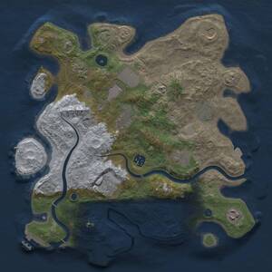 Thumbnail Rust Map: Procedural Map, Size: 3500, Seed: 597396655, 16 Monuments