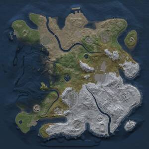 Thumbnail Rust Map: Procedural Map, Size: 3500, Seed: 1999870408, 15 Monuments
