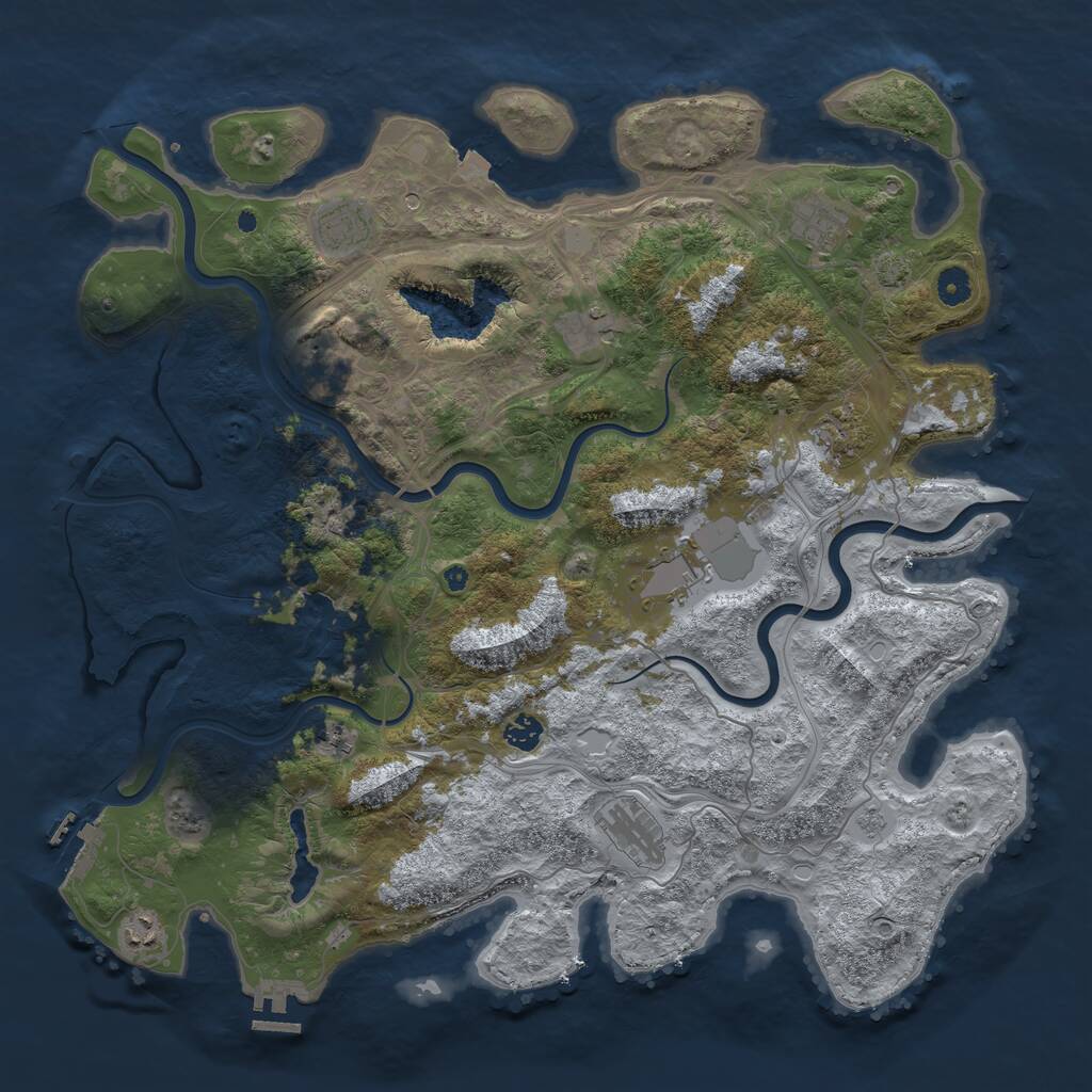 Rust Map: Procedural Map, Size: 4500, Seed: 1999216005, 16 Monuments