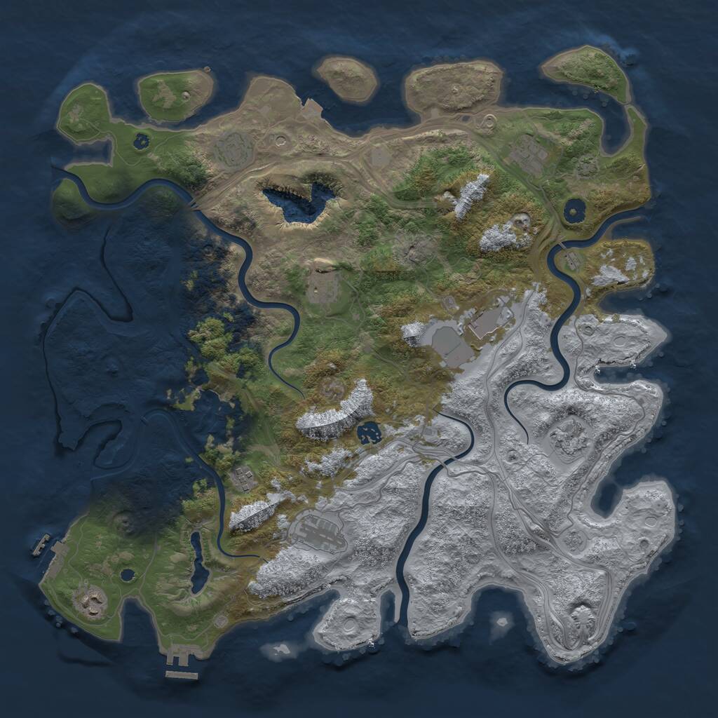 Rust Map: Procedural Map, Size: 4500, Seed: 1999216005, 15 Monuments
