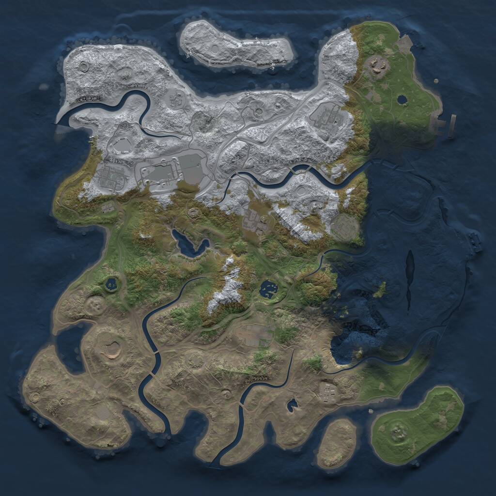 Rust Map: Procedural Map, Size: 4250, Seed: 334069925, 16 Monuments