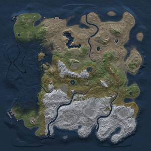 Thumbnail Rust Map: Procedural Map, Size: 4500, Seed: 1422870845, 16 Monuments