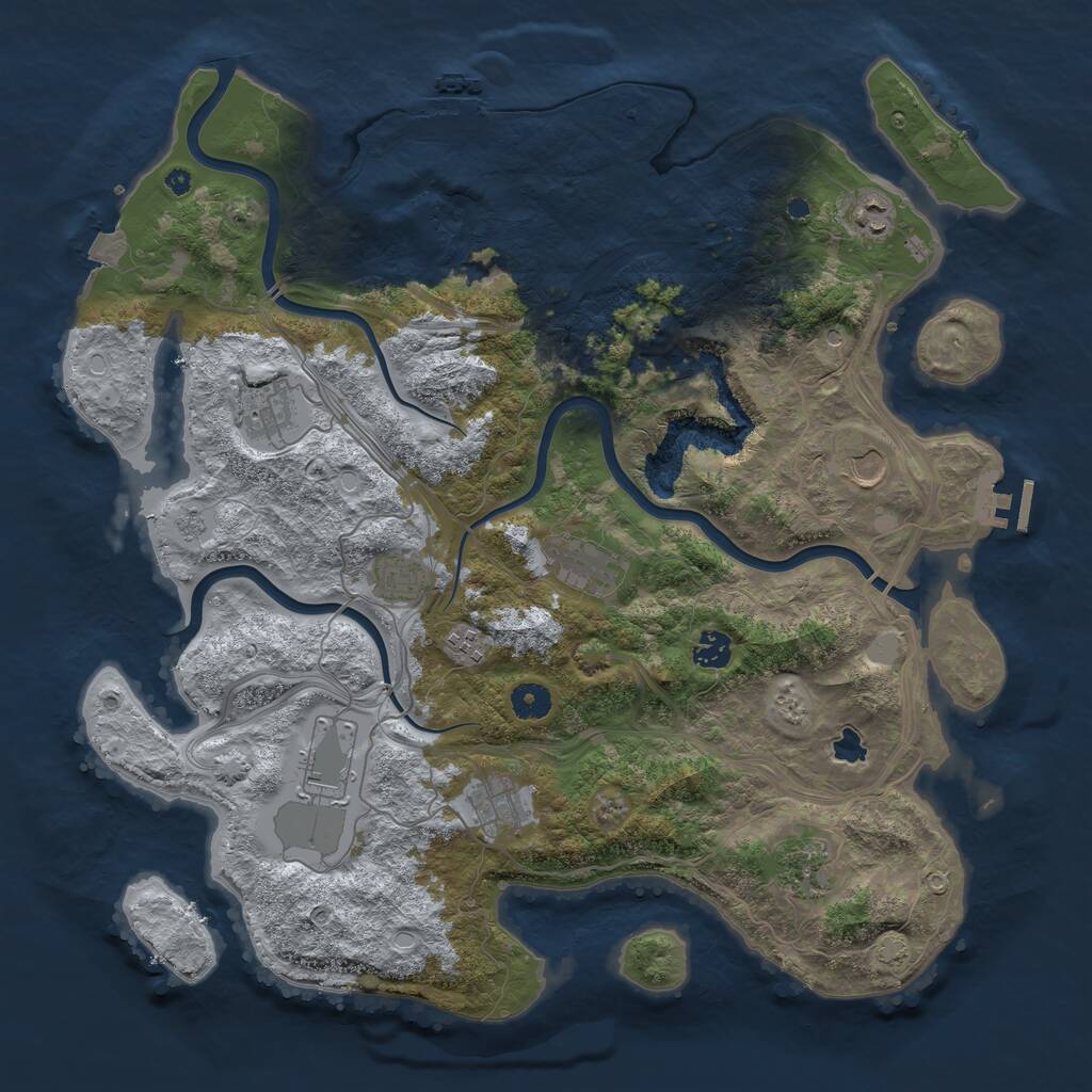 Rust Map: Procedural Map, Size: 4250, Seed: 65422379, 16 Monuments
