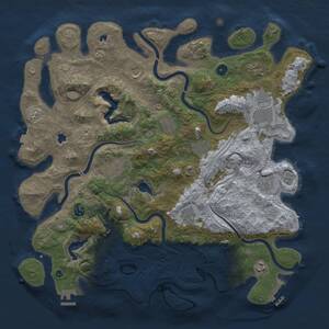 Thumbnail Rust Map: Procedural Map, Size: 4500, Seed: 988297745, 17 Monuments