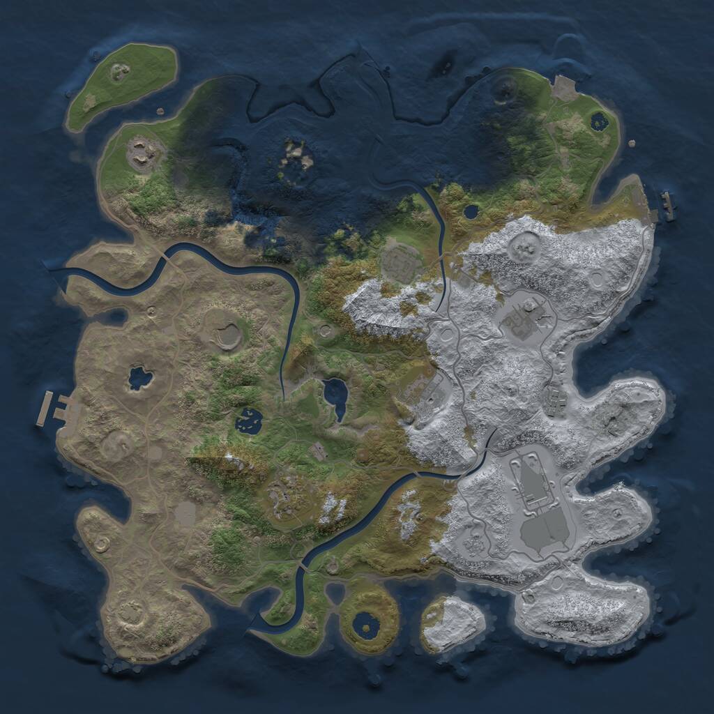 Rust Map: Procedural Map, Size: 4000, Seed: 834143101, 15 Monuments
