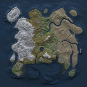Thumbnail Rust Map: Procedural Map, Size: 3200, Seed: 1395895595, 11 Monuments