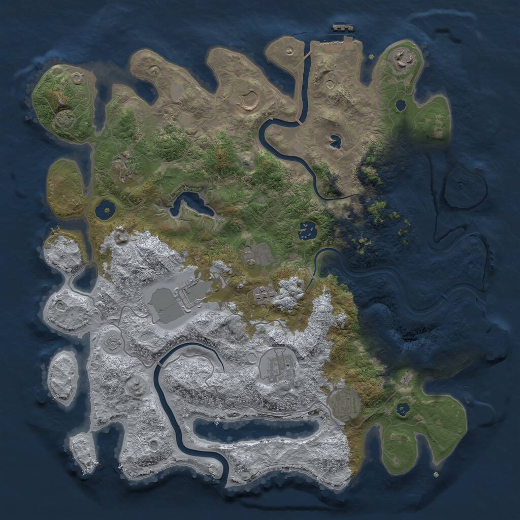 Rust Map: Procedural Map, Size: 4000, Seed: 1628505445, 15 Monuments