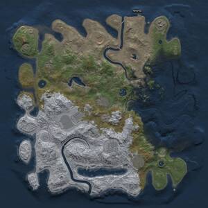 Thumbnail Rust Map: Procedural Map, Size: 4000, Seed: 1628505445, 15 Monuments