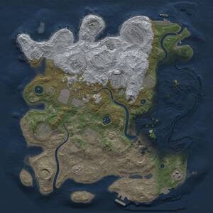 Thumbnail Rust Map: Procedural Map, Size: 3900, Seed: 1742980264, 17 Monuments