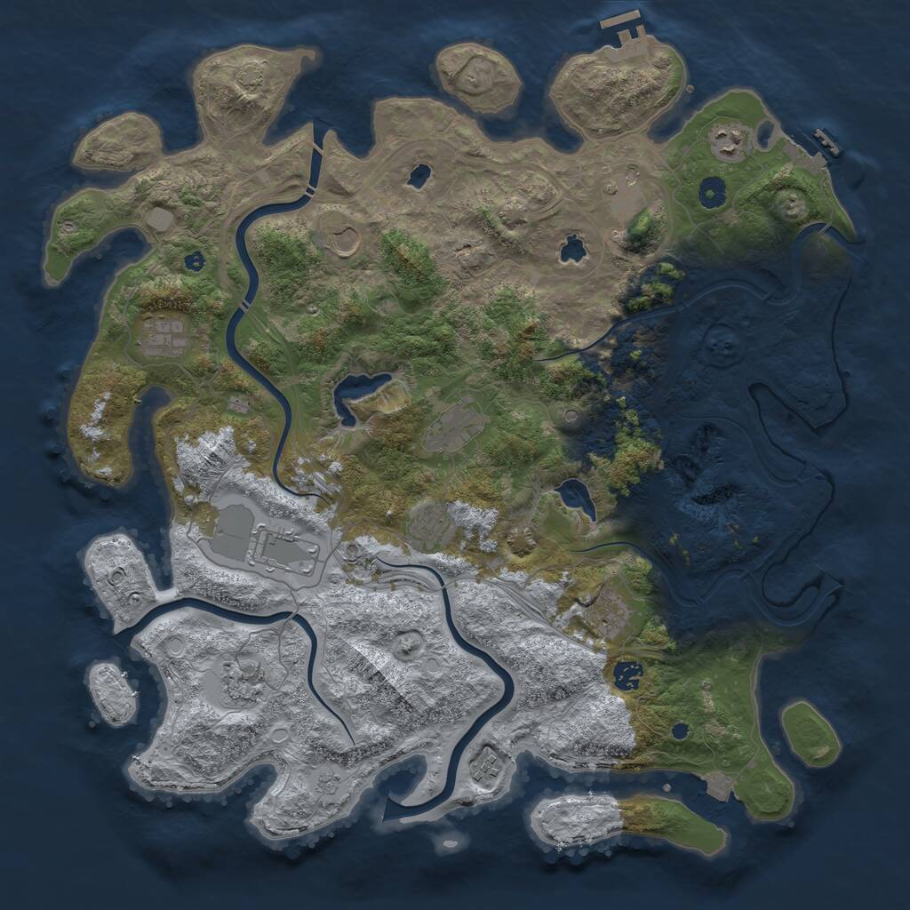 Rust Map: Procedural Map, Size: 4500, Seed: 236661732, 17 Monuments